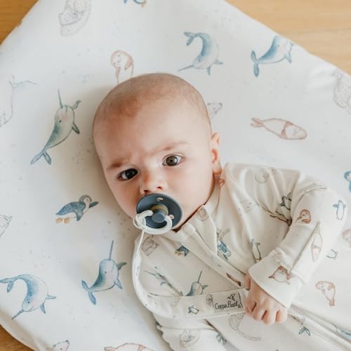 Image of Copper Pearl 3-Pack Pacifier Holders: Premium Knit Binky Clips for Baby Girls and Boys - Stylish Stainless Steel Design for Secure No-Drop Attachment - Arctic Wonder