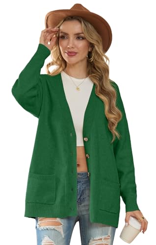 Image of GRECERELLE Women's 2025 Fall Cardigan Sweaters Oversized Open Front Button Knit Outwear Coats with Pockets