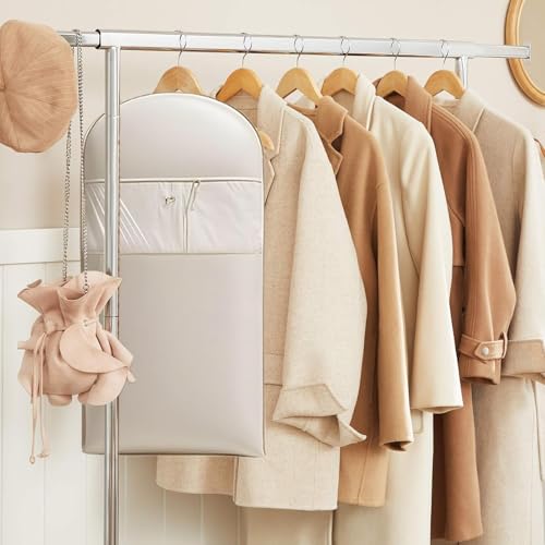 Garment Bags - Coat Dust CoverHangable Space Saver Dustproof Protective with Self-Compression Zipper for Jackets Shirts Sweater Clothing Travel2