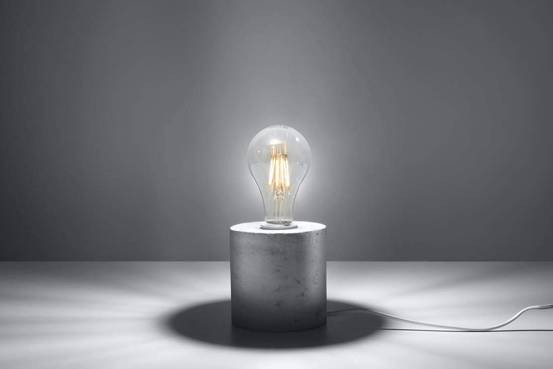 SOLLUX lighting Lampada da tavolo SALGADO concreta L: 10, B: 10, H: 10, con interruttore E27
