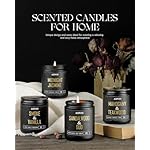 AOOVOO Scented Candles for Men - 4 Pack Candles for Home Scented, 36oz Soy Wax, 200 Hour Burn Time, Men Candle Set, Sandalwood Oud/Mahogany Teakwood/Smoke Vanilla/Jasmine Candle Set A - Image 3