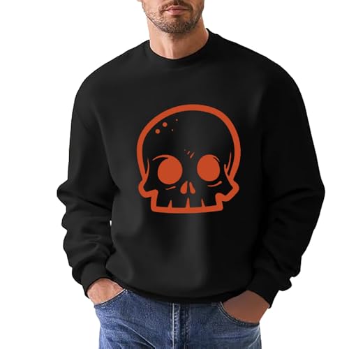 Halloween Shirts for Men Scary Ghost Pumpkin Long Sleeve Shirt Coffee Lover Graphic Tees Fall Spooky Pullover Tops Classic Jumpers Funny Horror Shirts Zombie Costume Men (White, XL)