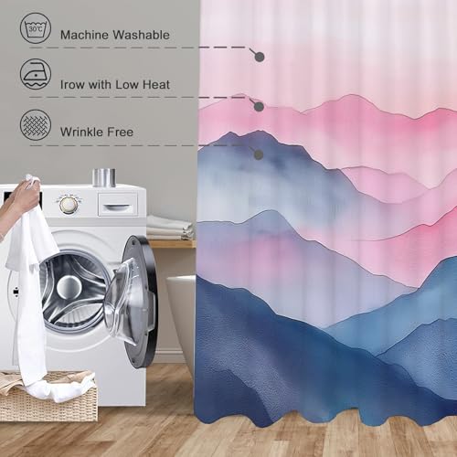 Rideau de douche lavable avec crochets anti-moisissure 180x180 - 7