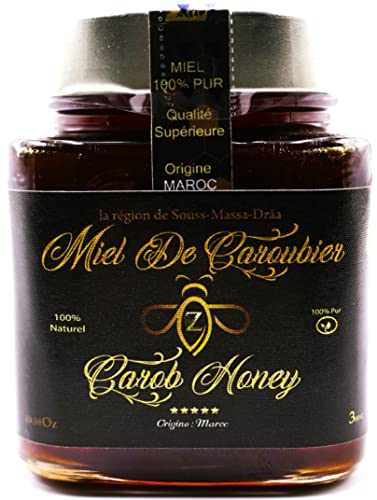 Miel de Caroubier du Maroc 100% Pur & Naturel Vraie Premium 300g - De La Qualité La Plus Fine, Une Grande Variété De Saveurs Délicieuses Cover