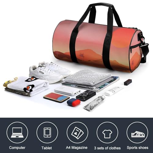 Duffel bag rétro coucher de soleil 45cm sac week-end cabine anti-encombrement - 4