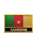 Uijokdef 1 PCS Cameroon Flag Patches Iron On or Sew On Embroidered Tactical Military National Cameroon Patch