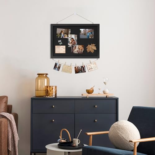 image for DAHAPYBOO Cork Board with Linen Black,Bulletin Board 17