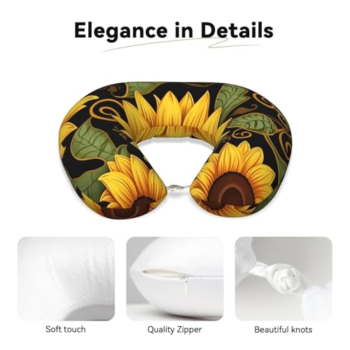 Almohada de viaje espuma viscoelástica U ergonómica miniatura 3