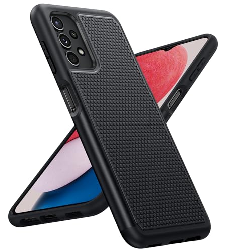 punbor Case for Samsung Galaxy A13 4G/5G/A04s: Dual Layer Shockproof Drop Protection - Premium Hybrid Military Grade 360 Mobile Phone Cover, Rugged Matte Heavy Duty Slim TPU Aesthetic Black