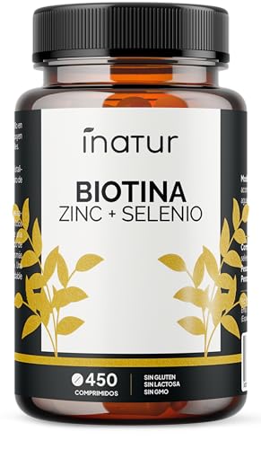 Biotina Alta Potencia con Zinc y Selenio – 450 Comprimidos (+1 Año) | Cabello, Piel, Uñas y Metabolismo | Vegano, Sin Lactosa, Sin OGM | Suplemento Completo