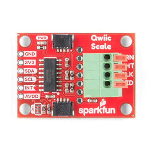 sparkfun qwiic scale - nau7802 small breakout board read load cells accurately no soldering polarized connector daisy chain-able four spring terminal connectors on-chip temperature sensor operate 33v