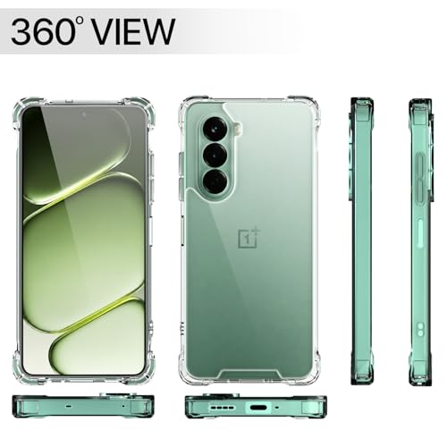 Image of Pikkme Back Cover for OnePlus Nord CE 6 Lite 5G PC + TPU Clear Transparent Raised Edges Shockproof Protective Phone Bumper Case(Transparent)