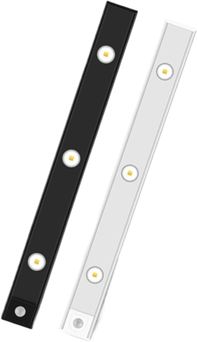 1 Pcs Ultra-Thin LED Human Body Sensor Light Smart Cat's Eye Hill Lamp with Rechargeable Magnetic Porch Cabinet Wine Cabinet Light Strip (Color : Piano Black, Size : 20CM)