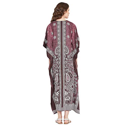 Image of Oussum Women Plus Size Kaftan Kimono Loose Maxi summer dresses for women Beach 3 /4 Sleeve Casual lounge dress Boho