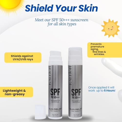 Image of Kaleigh Broad Spectrum SPF 50 Sunscreen - Lightweight, Water-Resistant UV Protection for Face & Body - Pack of 2