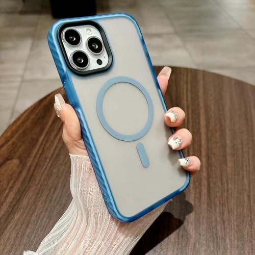 Coque de Protection Antichoc givrée pour iPhone 14ProMax Élégance Bleue