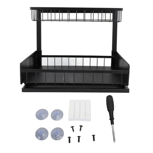 baginbaginbag Organizador Debajo del Fregadero Desmontable de Doble Capa de Metal, Organizador de gabinete extraíble, Estante Deslizante para Fregadero para Cocina, gabinete de baño