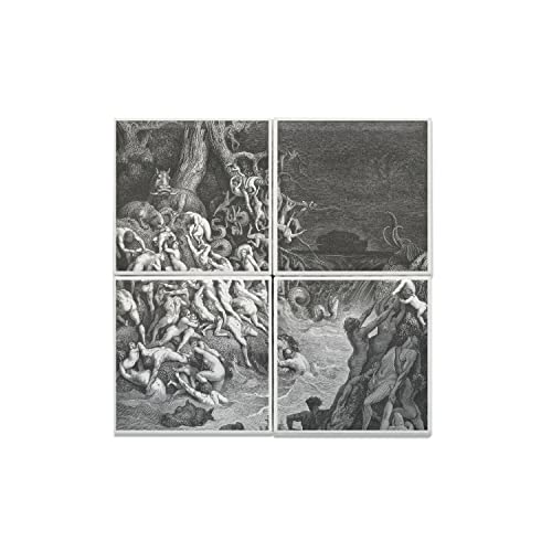 Carreaux Céramique Gravure Gustave Doré Bible Faïence d'Art Murale Premium