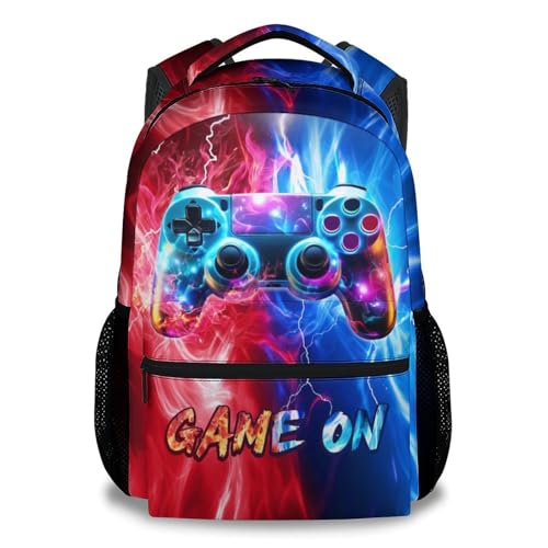 COZYAURA Kids Backpack Boys - Gamer Backpacks for School - 17 Inch Gaming Bookbag for Children - Cool Schoolbag for Elementary Primary