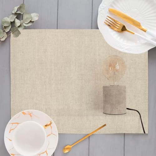Sets de table en lin grand format 40x28.5 cm linge de table lavable lot de 4 rectangulaire