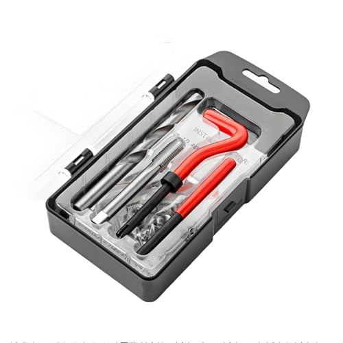 KVAEY 15 PCS Thread Repair Kit, M10×1.5 Metric Thread Repair Tool Set for Automotive Repair, Thread Repair Insert Kit with Hexagon Wrench and Drill, Universal Car Accessories (M10×1.5, 15pcs)