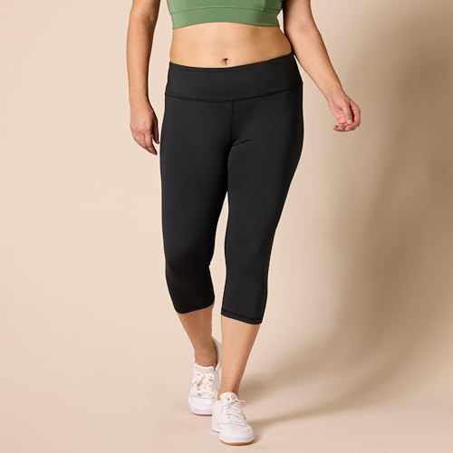 Amazon Essentials Women's Active Sculpt Cropped Short Leggings, Mid Rise Capri with Pocketed Elastic Waist, Black, X-Large by Amazon Essentials - Used condition - Image 7
