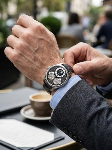 Image of ALIX AL2919 Men's Automatic Skeleton Self-Winding Water Resistant Chronograph Analog Watch
