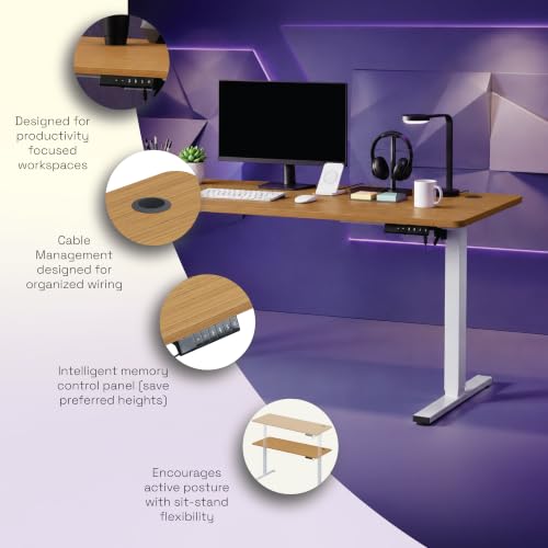 Image of Wakefit Study Table | 5 Yr Warranty | Standing desk, Computer Table for Home Pc, Electric Height adjustable, Digital Display & 4 Memory Presets, Free Installation, Modern Ergonomic Wobble-Free- L160Cm