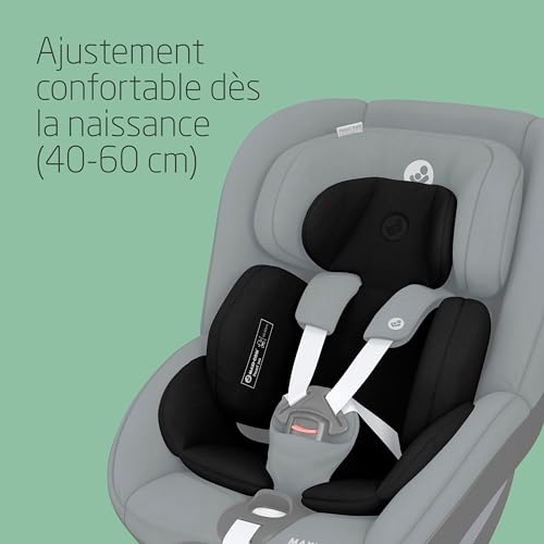 Maxi-Cosi Coussin réducteur pour nouveau-né Pearl 360, Accessoire siège-auto nouveau-né, 0 - 3 mois, 40 - 60cm, Coussin réducteur siège-auto pour nouveau-né lavable, Authentic Black – vue 2