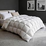 Goose Down Comforters 100% Cotton Shell Queen Size Comforter Luxury Duvet Insert, All Season White Bed Comforter Medium Warmth Goose Down Duvet,430 Thread (Queen 90x90)
