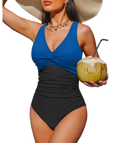 Image of Holipick Women Tummy Control One Piece Swimsuit - Push Up Bathing Suit Full Coverage Slimming Swimwear