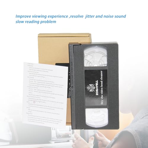 image for Zoravell VHS Head Cleaner for VHS/VCR Players Tape, Dry Technology Reu