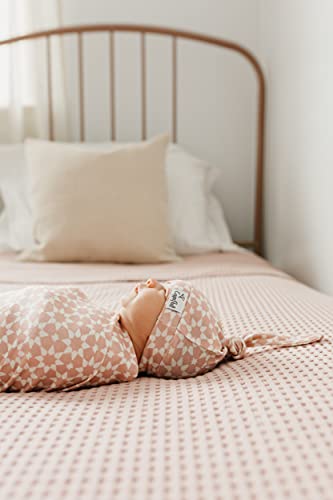 Copper Pearl Baby Beanie Hat Top Knot Stretchy Soft Star #TOP2