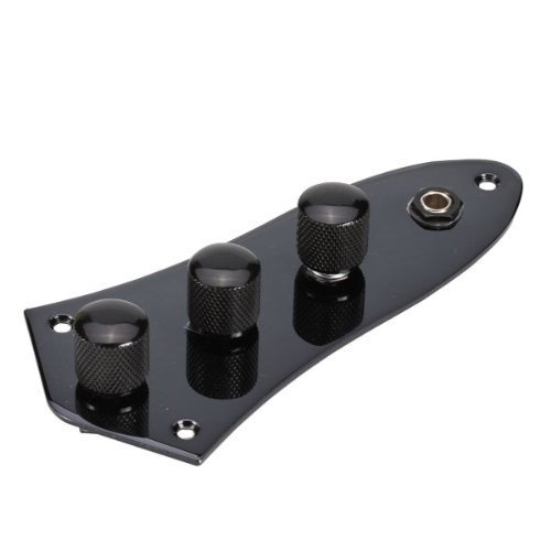 LUQUAN Pre-Wired Control Plate for Jazz Bass Guitar--Black