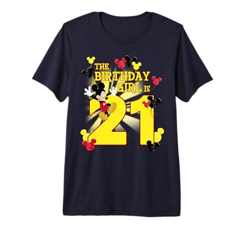 T-shirt Mickey 21st Birthday Girl Disney pour fêter 21 ans de magie