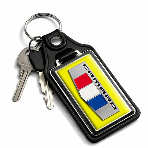 Image of Brotherhood Car Key Chain for Camaro - Classic Models Keychain for Men and Women Gift Key Ring - Yellow - 6th Gen Tri Bar