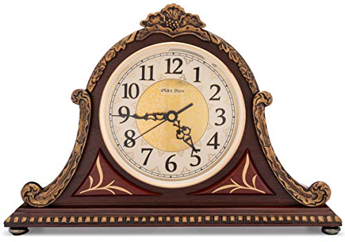 Olden Days Mantel Clock With Real Wood, 4 Chime Options, Antique Vintage Design #TOP1