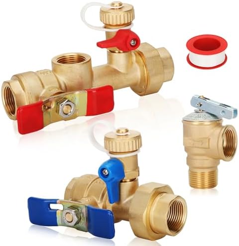 best marey tankless water heater parts that could change your experience 7 3/4in Tankless Water Heater Valve Kit with Pressure Relief Valve, IPS Isolator Tankless Water Heater Service Valve Kit, Suitable for rheem/rinai/ecosmart/navien/noritz/takagi/bosch