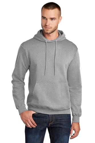 Port & Co Fleece Pullover Hooded Sweatshirt-PC78H-L-Athletic Heather
