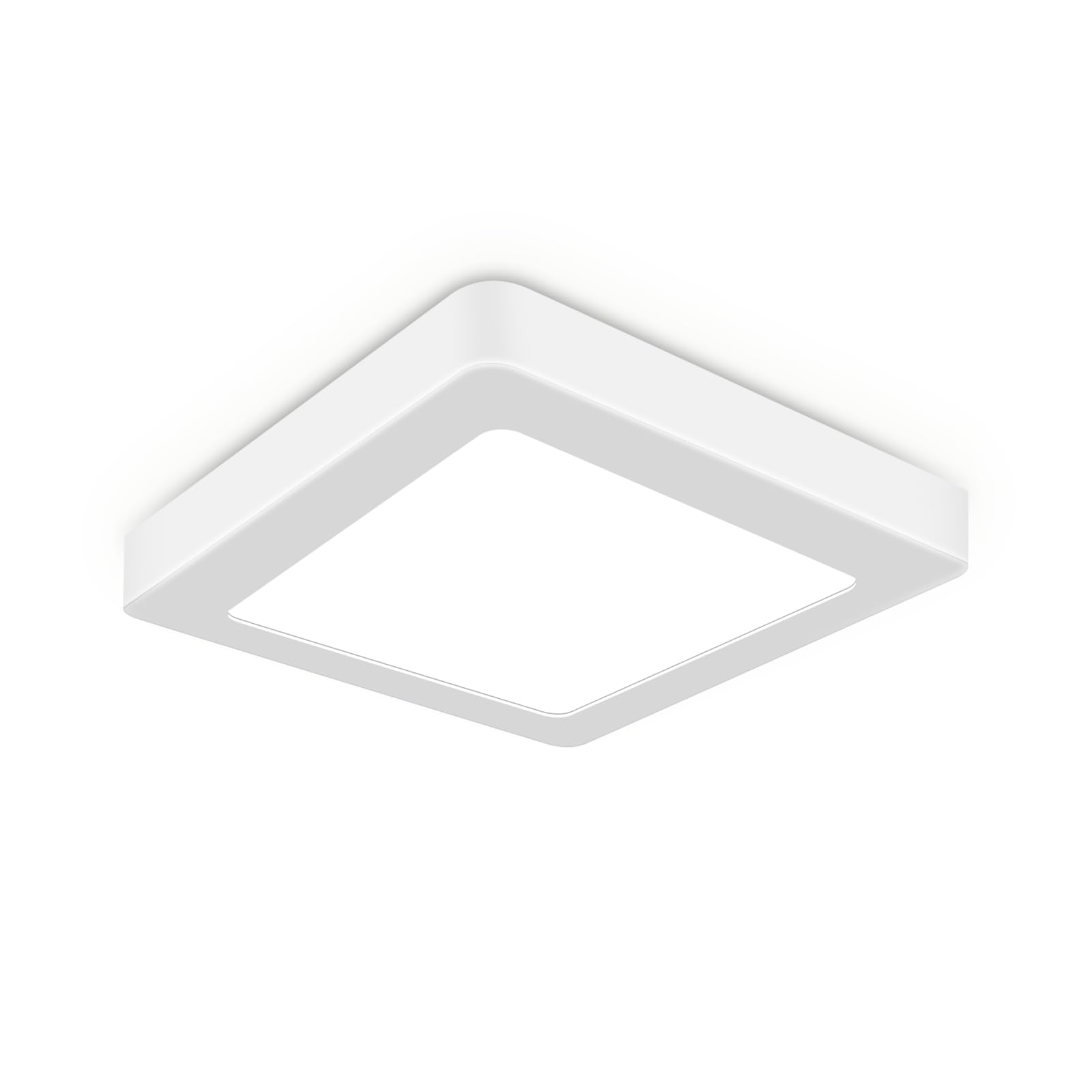 YELANGU LED Ceiling Light Square 12W 6.46" Ultra Flat, 6500K Cool White, Modern LED Panel, Non-Dimmable, for Hallway Kitchen Bathroom