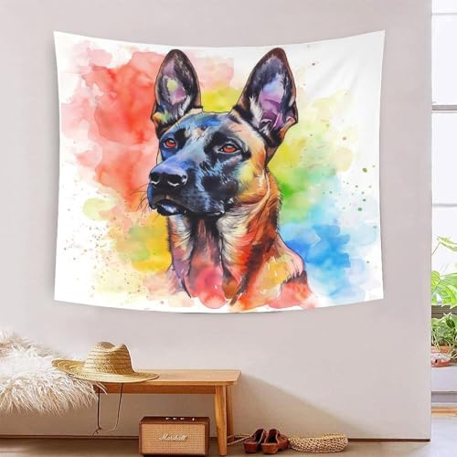 Tapisserie murale berger allemand 3D pour habiller un grand mur vide