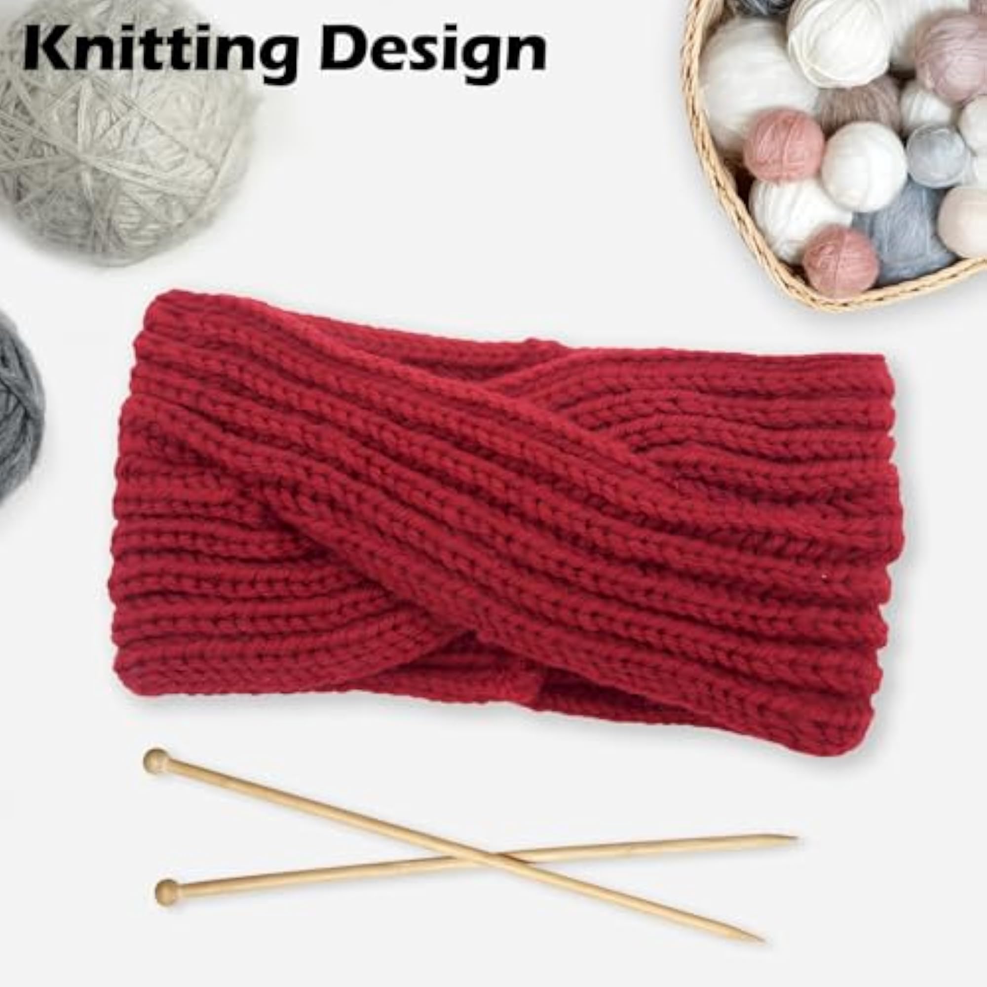 Women's Knitted Winter Headband, Soft Stretch Twist Knot
