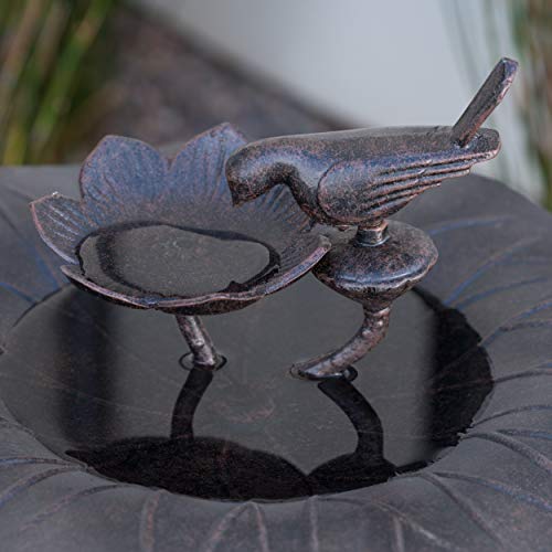 Christopher Knight Home Lancaster Outdoor Aluminum Top Bird Bath with Iron Base, Bronze