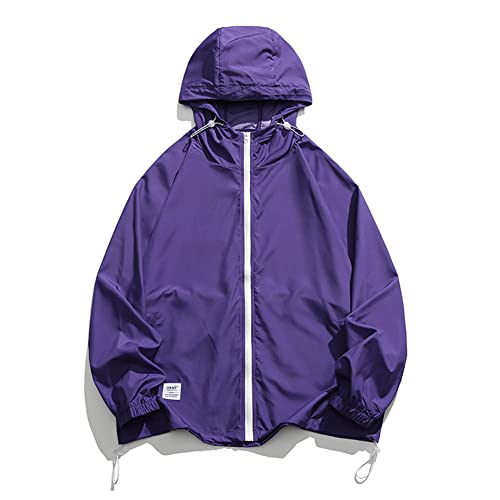 Veste protection solaire homme violette surdimensionnée Youllyuu M