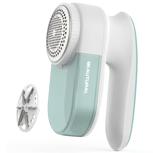 Image of BEAUTURAL Fabric Shaver and Lint Remover, Rechargeable Sweater Defuzzer with 2 Speeds, 1 Replaceable 6-Leaf Blade, Remove Fuzz, Lint Balls, Pills, Bobbles for Clothes and Furniture