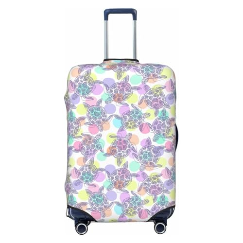 Sea Turtles Print Luggage Cover For Suitcase,Washable Elastic Travel Suitcase Protector With Zipper Closure And Bottom Buckle – Fits 18-32
