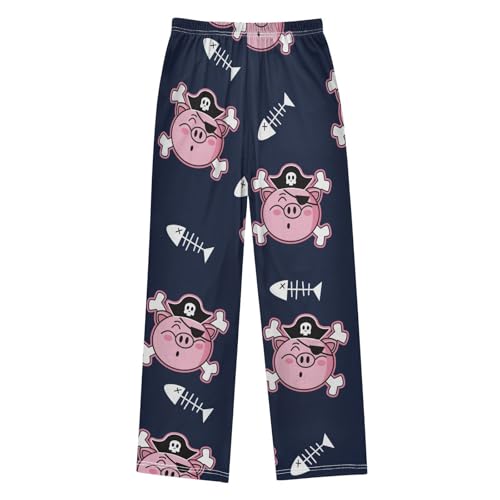 Pirate Pig Boys Pants Boys Athletic Pants Long Pant for Boywith Pockets Wide-Leg Size 6-14Y2