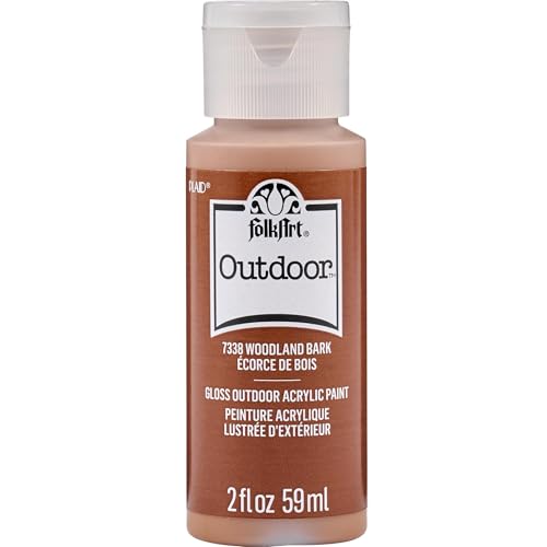 FolkArt Outdoor Acrylic Craft Paint, Gloss Finish, Woodland Bark, 2 fl oz