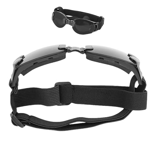 Schwimmbrille für Hunde, Größe M, UV-Schutz, verstellbarer Riemen, faltbar, Haustier-Sonnenbrille für Plateau, Langlauf, Laufen, Skifahren