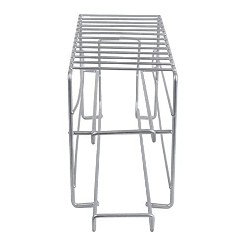 Home Basics Steel Can Dispenser, (Silver) 12 Can Soda Organizer For Refrigerator And Pantry | 2 Tier Can Holder #TOP1